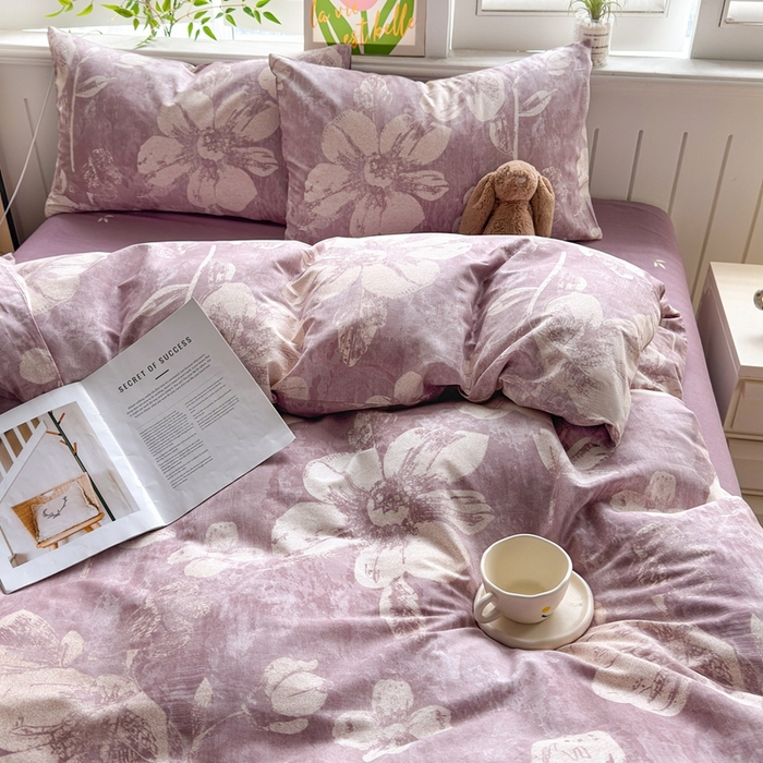 91家纺网 家纺一手货源 找家纺 黛妮雅 2026新款全棉印花床单款四件套（送买家秀）柔雾花语