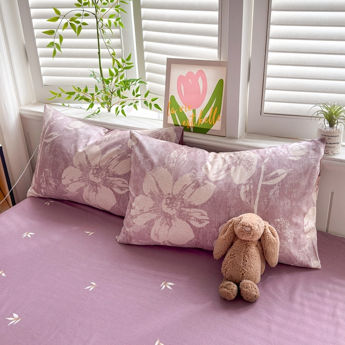 91家纺网 家纺一手货源 找家纺 黛妮雅 2026新款全棉印花床单款四件套（送买家秀）柔雾花语