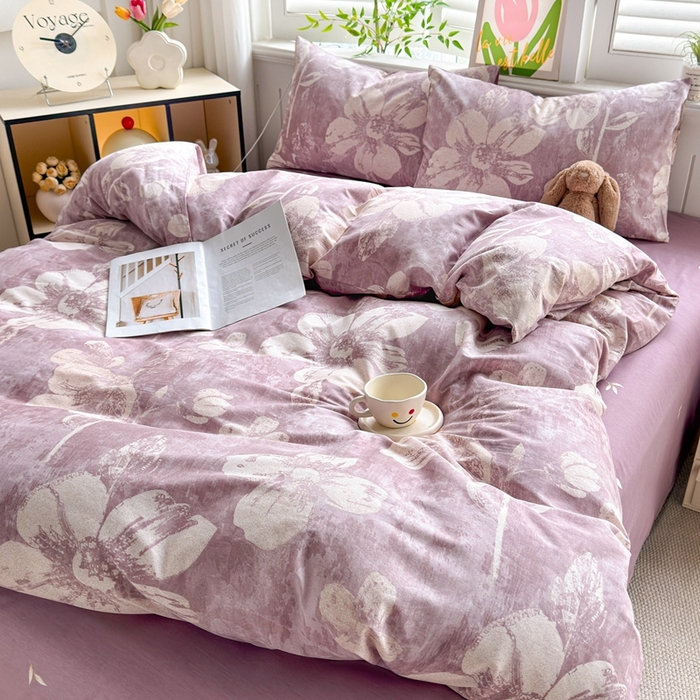 91家纺网 家纺一手货源 找家纺 黛妮雅 2026新款全棉印花床单款四件套（送买家秀）柔雾花语