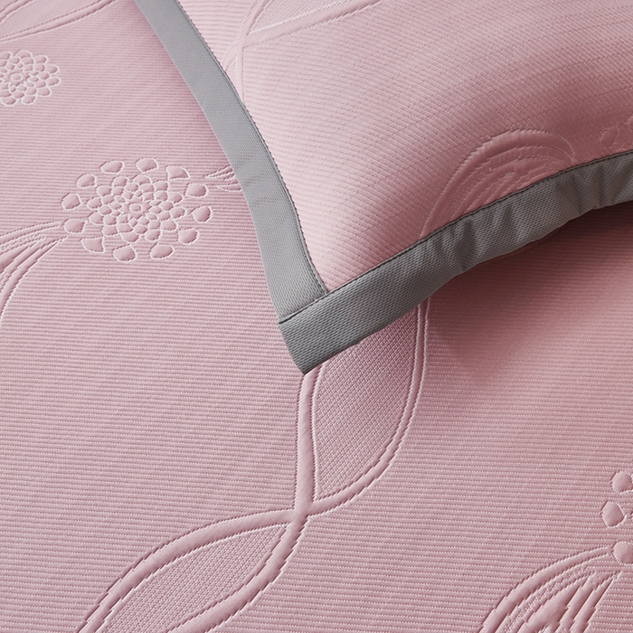 91家纺网 家纺一手货源 找家纺 库里梦家纺 2026新款轻奢高克重复合PE高分子凉席床笠三件套-芳菲 芳菲-粉色床笠款