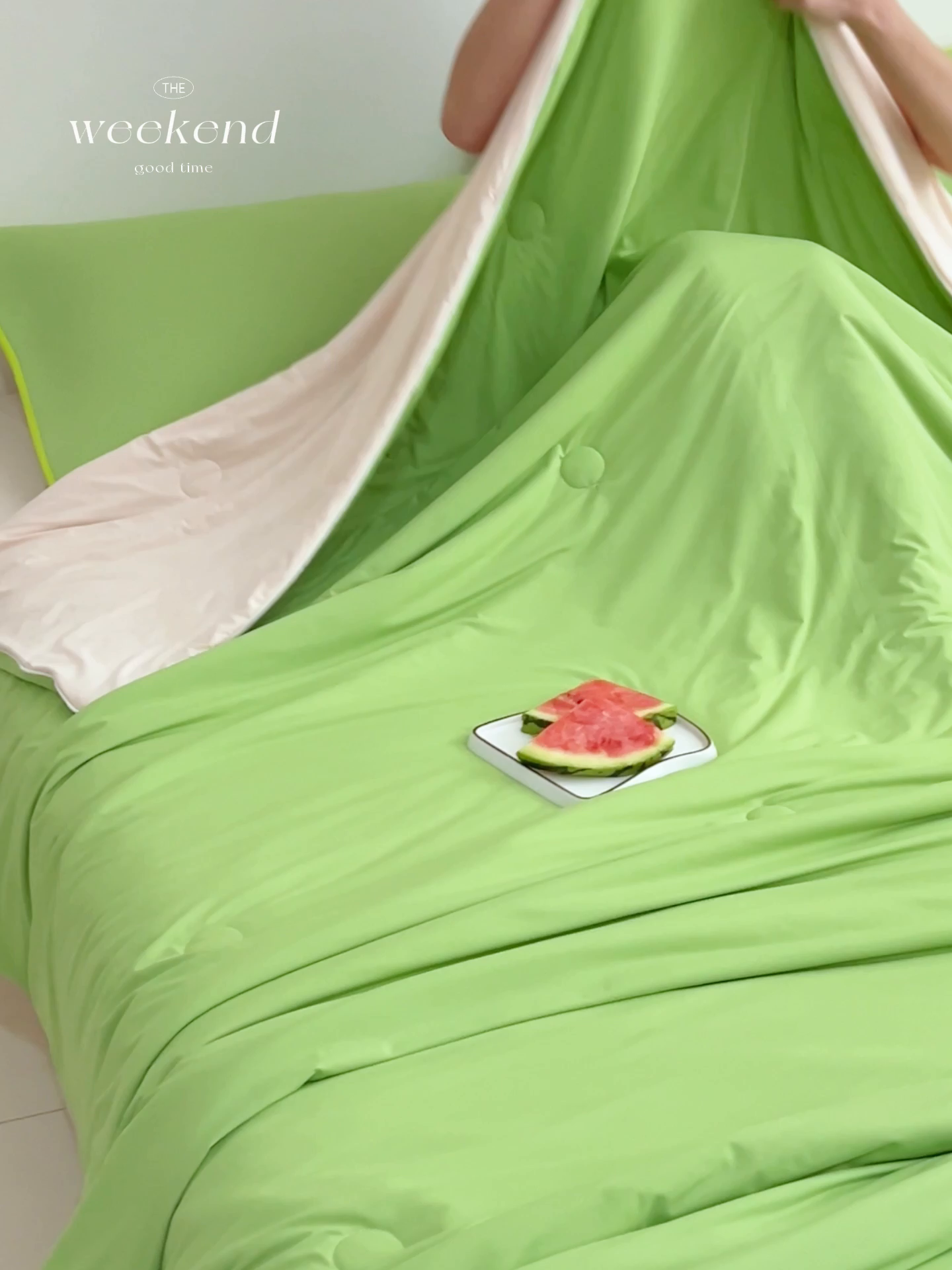 91家纺网 家纺一手货源 找家纺 晨曦家纺 2026新款凉感丝清凉大豆夏被夏凉被空调被凉席四件套-熊猫冻冻被 冻冻被-苹果绿拼悠粉