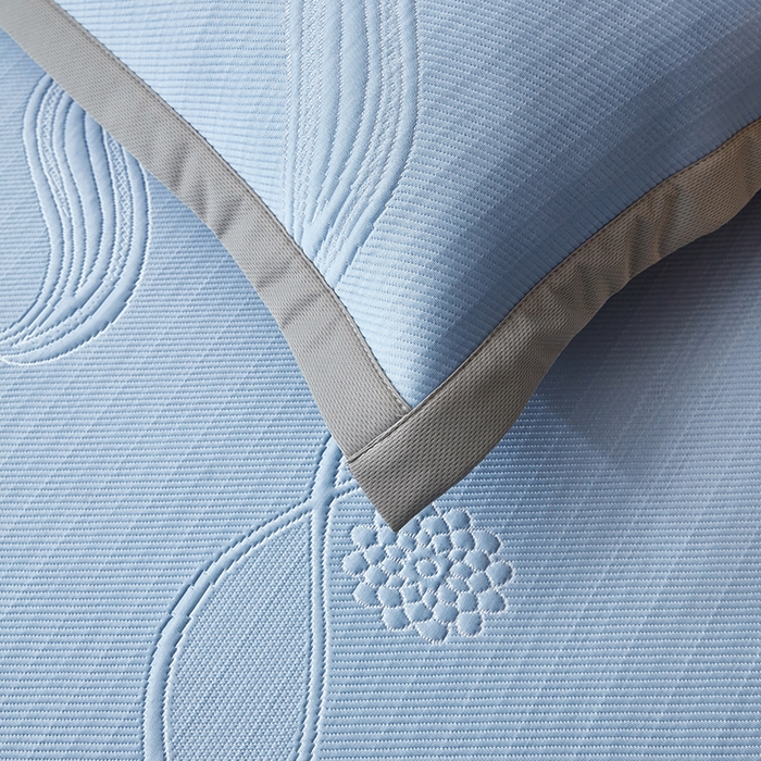 91家纺网 家纺一手货源 找家纺 库里梦家纺 2026新款轻奢高克重复合PE高分子凉席床笠三件套-芳菲 芳菲-蓝色床笠款