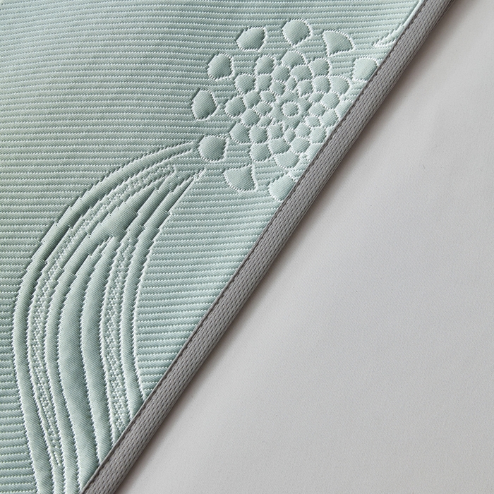 91家纺网 家纺一手货源 找家纺 库里梦家纺 2026新款轻奢高克重复合PE高分子凉席床笠三件套-芳菲 芳菲-绿色床笠款