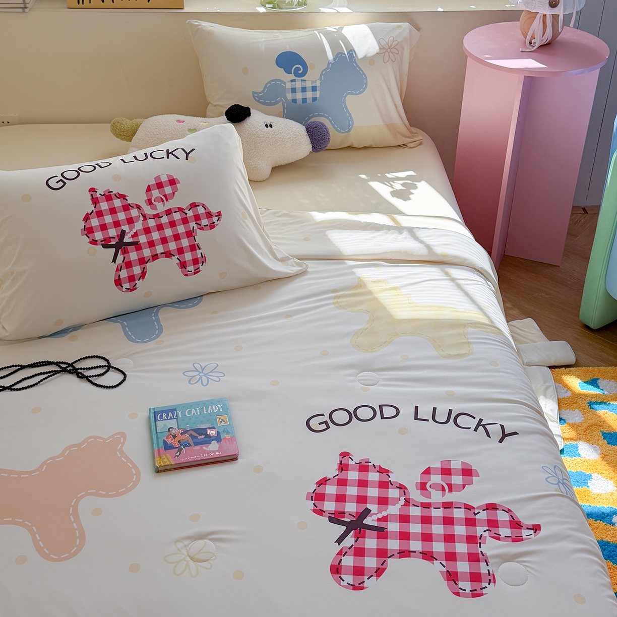 91家纺网 家纺一手货源 找家纺 TT.one 塔塔家居 2026新款A类凉感大版数码印花夏被夏凉被空调被四件套 马上幸运