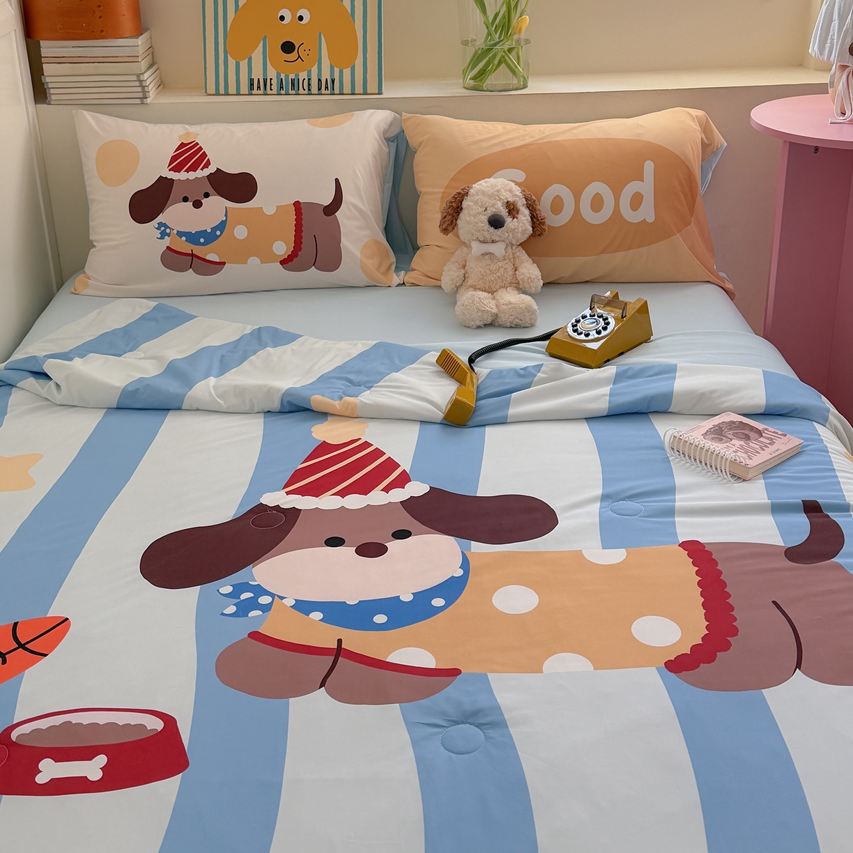 91家纺网 家纺一手货源 找家纺 TT.one 塔塔家居 2026新款A类凉感大版数码印花夏被夏凉被空调被四件套 海盐泡泡