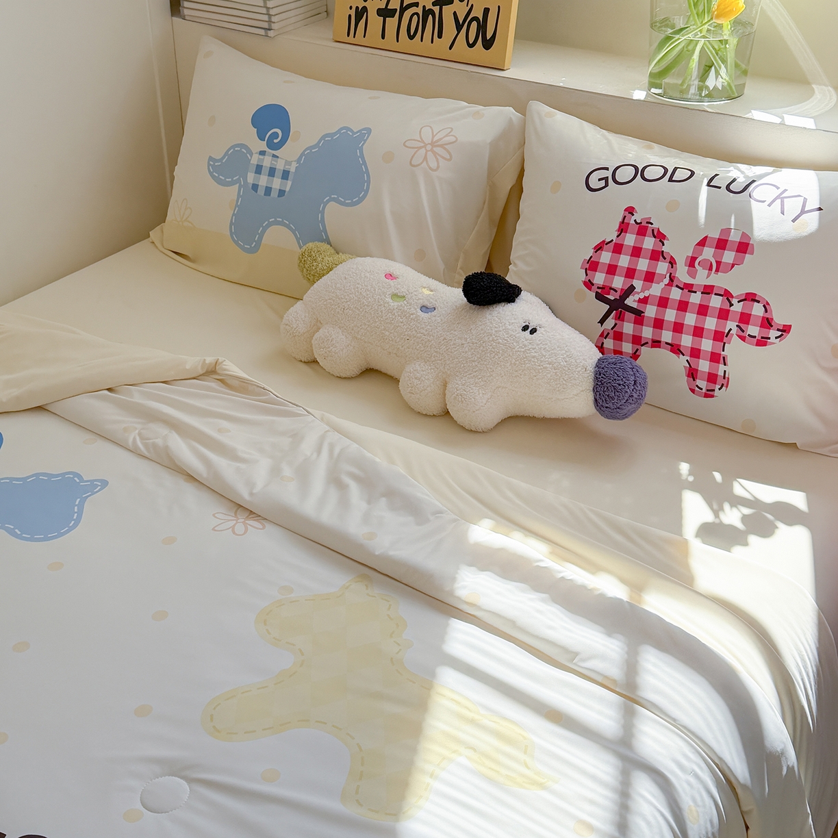 91家纺网 家纺一手货源 找家纺 TT.one 塔塔家居 2026新款A类凉感大版数码印花夏被夏凉被空调被四件套 马上幸运