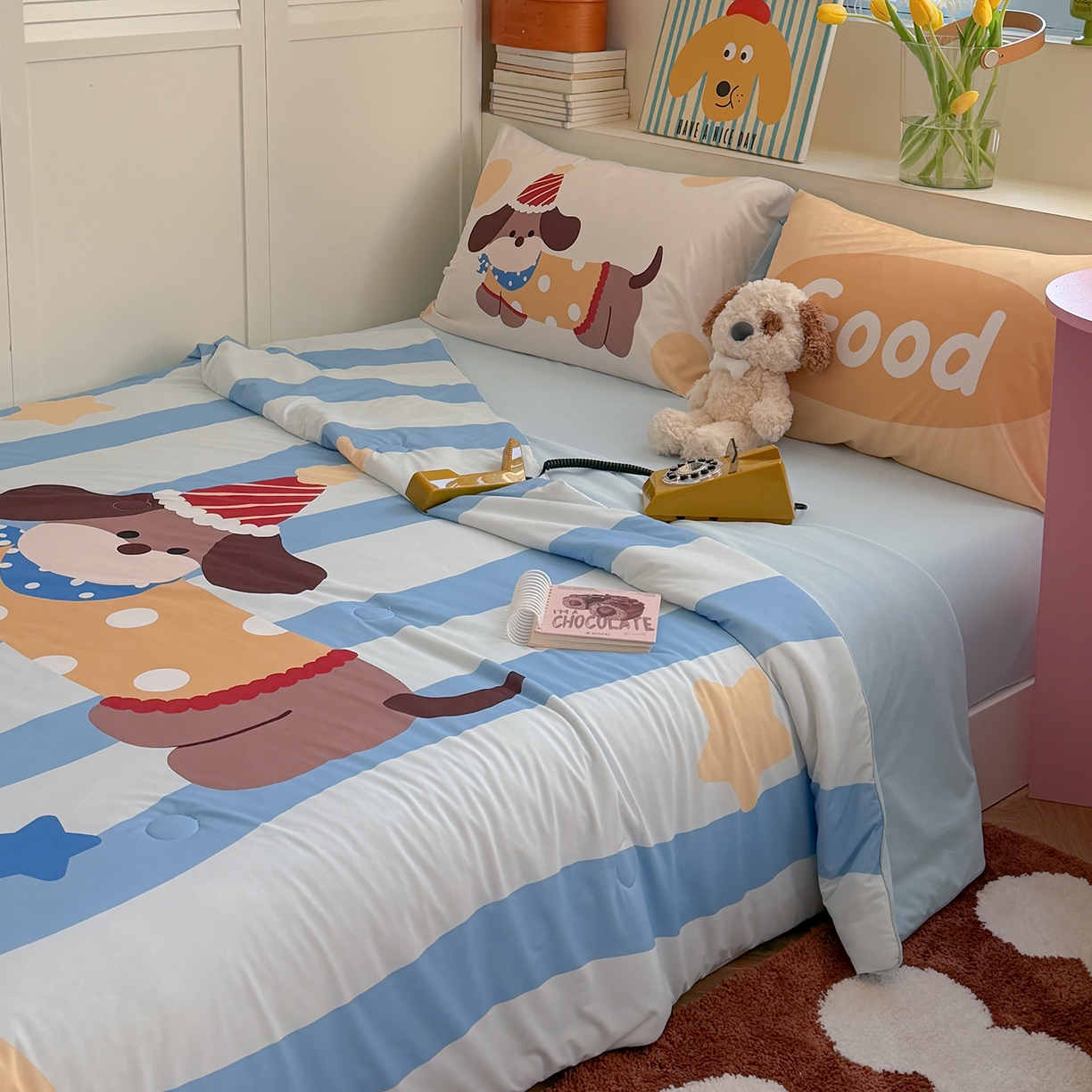 91家纺网 家纺一手货源 找家纺 TT.one 塔塔家居 2026新款A类凉感大版数码印花夏被夏凉被空调被四件套 海盐泡泡