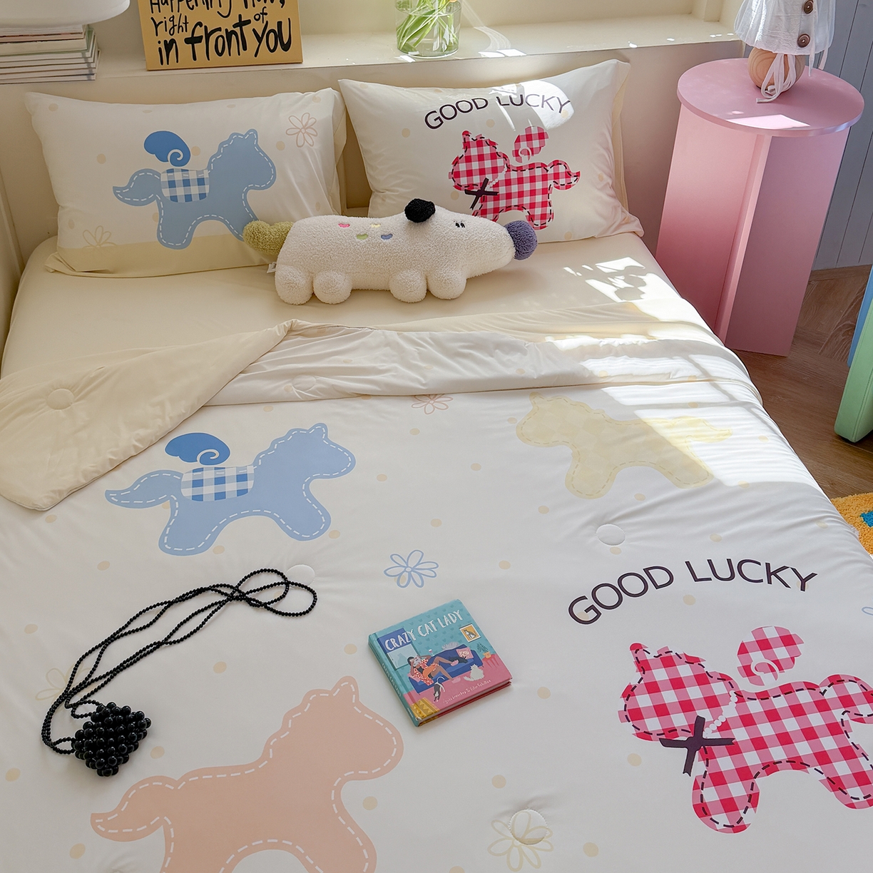 91家纺网 家纺一手货源 找家纺 TT.one 塔塔家居 2026新款A类凉感大版数码印花夏被夏凉被空调被四件套 马上幸运