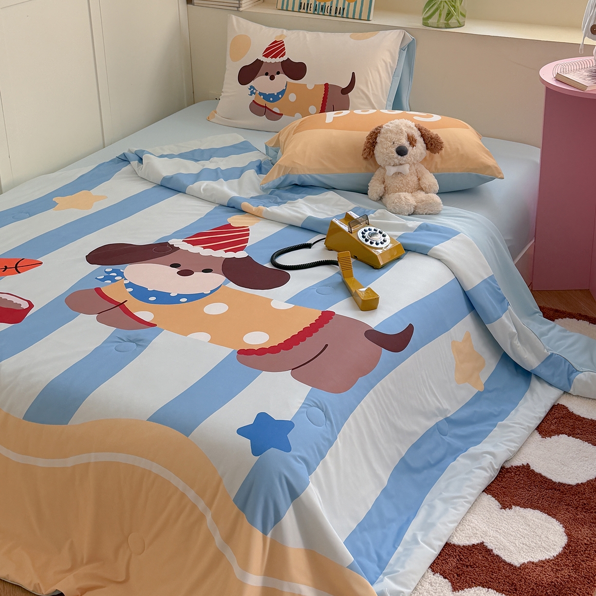 91家纺网 家纺一手货源 找家纺 TT.one 塔塔家居 2026新款A类凉感大版数码印花夏被夏凉被空调被四件套 海盐泡泡