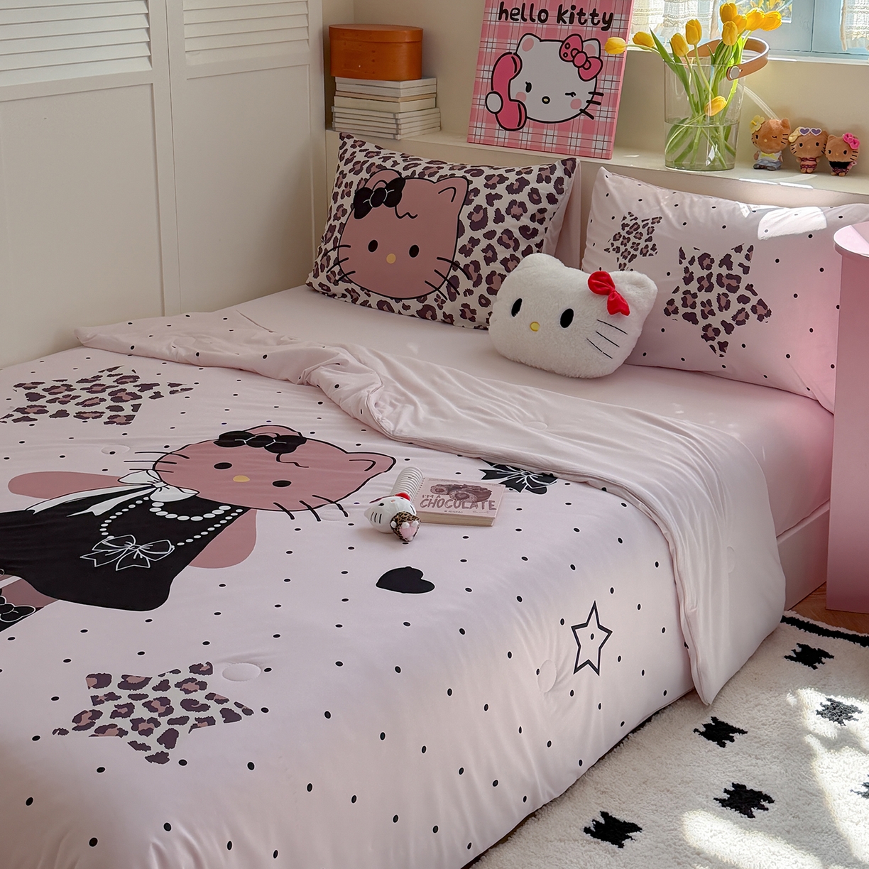 91家纺网 家纺一手货源 找家纺 TT.one 塔塔家居 2026新款A类凉感大版数码印花夏被夏凉被空调被四件套 珍珠猫