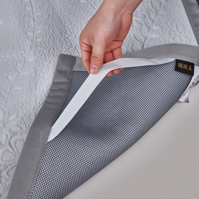 91家纺网 家纺一手货源 找家纺 库里梦家纺 2026新款轻奢高克重复合PE高分子凉席床笠三件套-简卉 简卉-灰色床席款