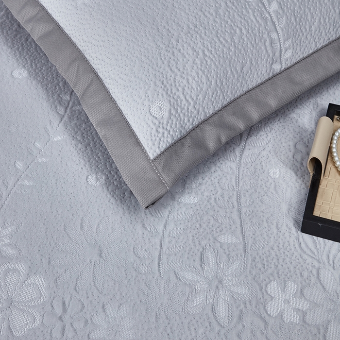 91家纺网 家纺一手货源 找家纺 库里梦家纺 2026新款轻奢高克重复合PE高分子凉席床笠三件套-简卉 简卉-灰色床席款