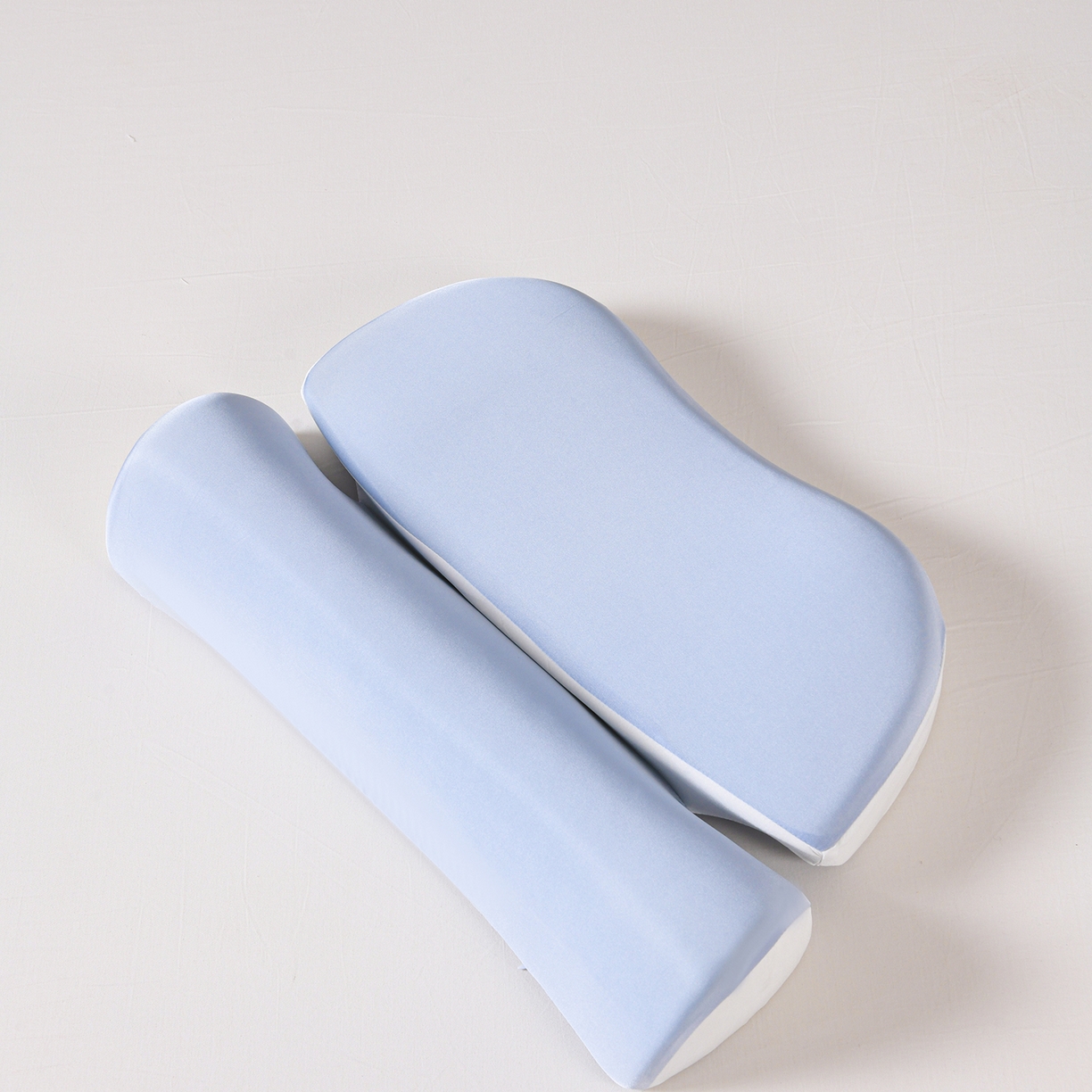 91家纺网 家纺一手货源 找家纺 优芯选 2026新款零压助眠深睡牵引枕二合一组合款记忆棉枕枕头枕芯 蓝色 半圆20*45*7圆柱15*50*11/只