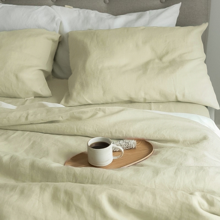 91家纺网 家纺一手货源 找家纺 原研家居 2026春夏新款60支水洗兰精天丝四件套 贝卡绿