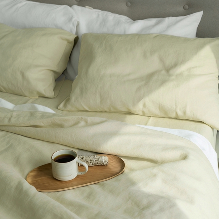 91家纺网 家纺一手货源 找家纺 原研家居 2026春夏新款60支水洗兰精天丝四件套 贝卡绿