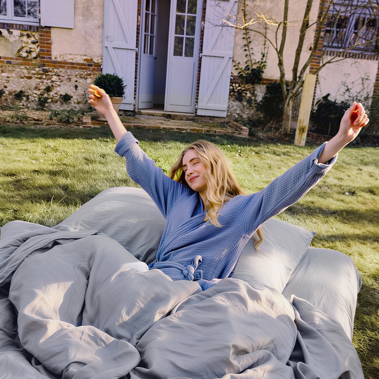 91家纺网 家纺一手货源 找家纺 原研家居 2026春夏新款60支水洗兰精天丝四件套 月影灰