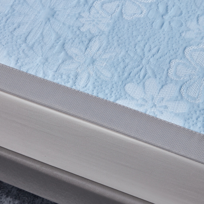 91家纺网 家纺一手货源 找家纺 库里梦家纺 2026新款轻奢高克重复合PE高分子凉席床笠三件套-简卉 简卉-蓝色床席款