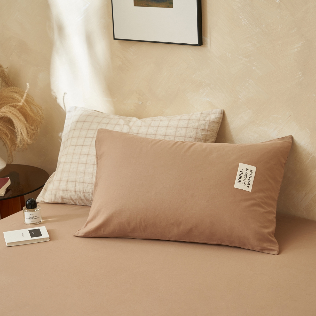 91家纺网 家纺一手货源 找家纺 晨曦家纺 2026新款INS博主风A类全棉色织水洗棉格子夏凉被棉花被夏被空调被四件套 追觅-浅格