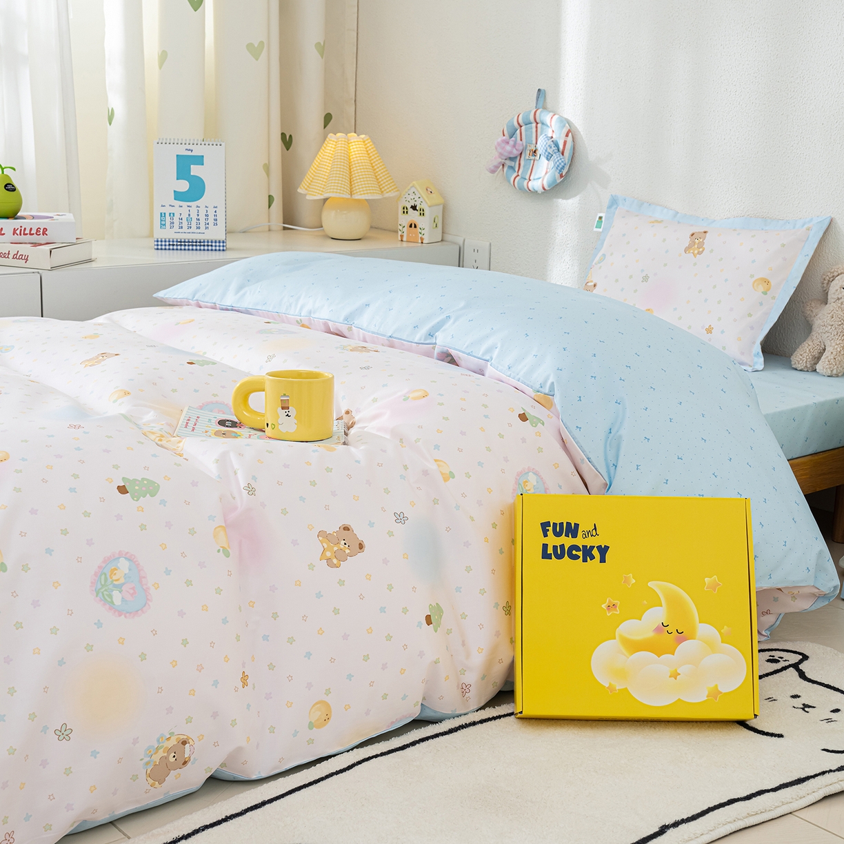 91家纺网 家纺一手货源 找家纺 良佐生活 2026新款A类60S全棉贡缎长绒棉学生三件套 3繁星满天