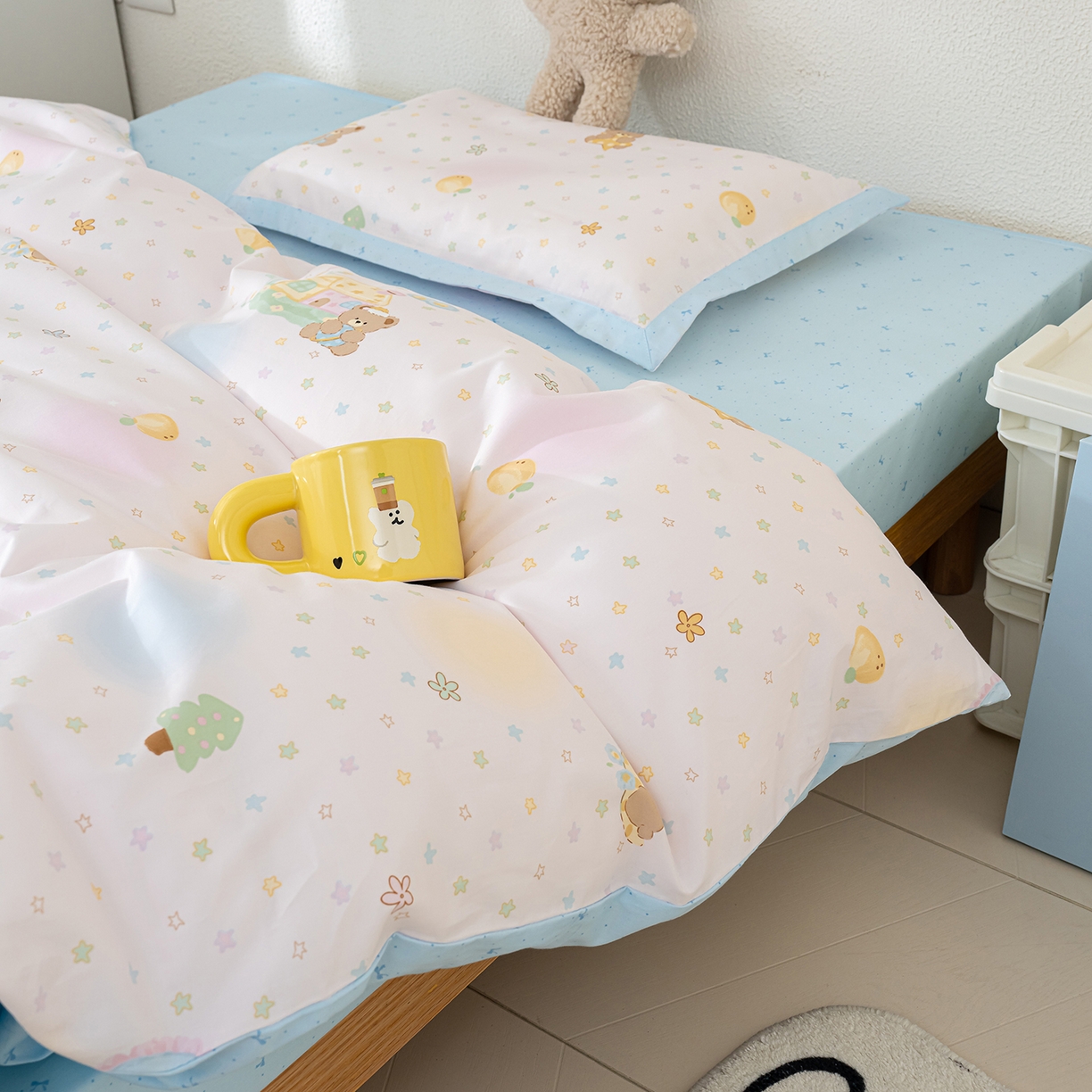 91家纺网 家纺一手货源 找家纺 良佐生活 2026新款A类60S全棉贡缎长绒棉学生三件套 3繁星满天