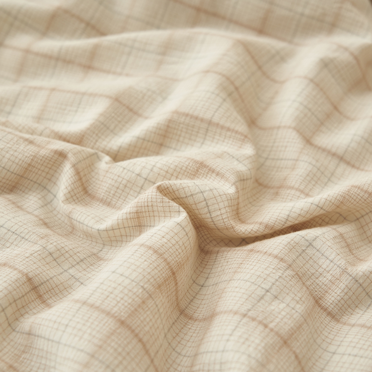 91家纺网 家纺一手货源 找家纺 晨曦家纺 2026新款INS博主风A类全棉色织水洗棉格子夏凉被棉花被夏被空调被四件套 追觅-浅格