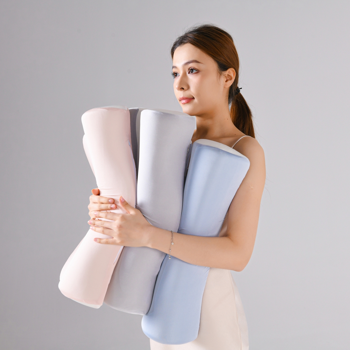 91家纺网 家纺一手货源 找家纺 优芯选 2026新款零压助眠深睡牵引枕二合一组合款记忆棉枕枕头枕芯 组合图 半圆20*45*7圆柱15*50*11/对