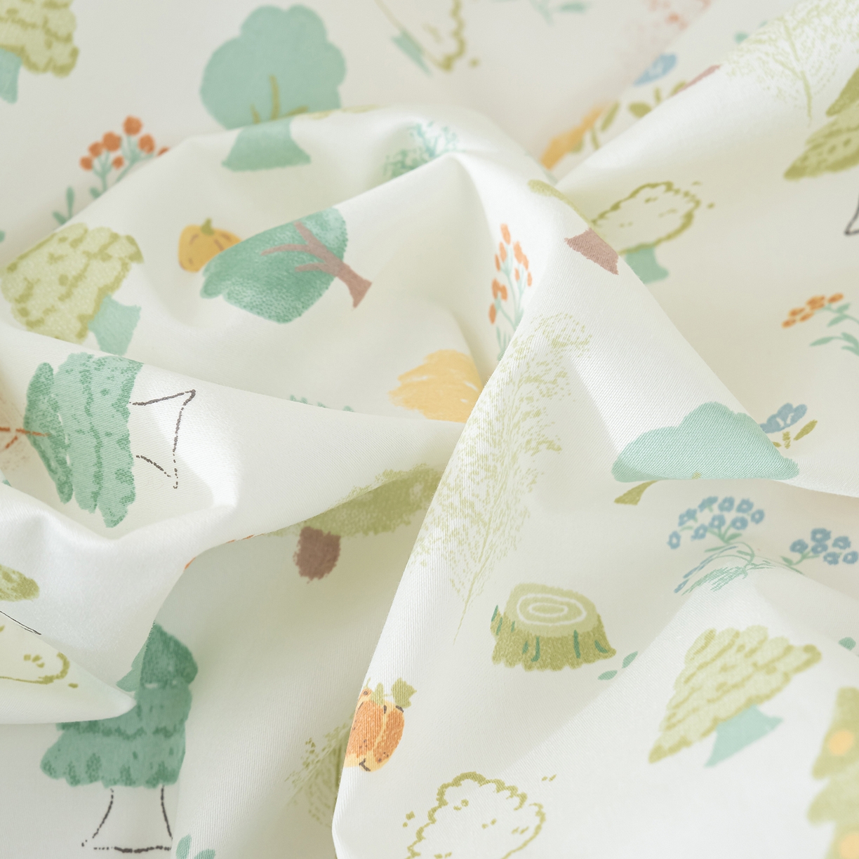 91家纺网 家纺一手货源 找家纺 良佐生活 2026新款A类60S全棉贡缎长绒棉学生三件套 6许愿森林