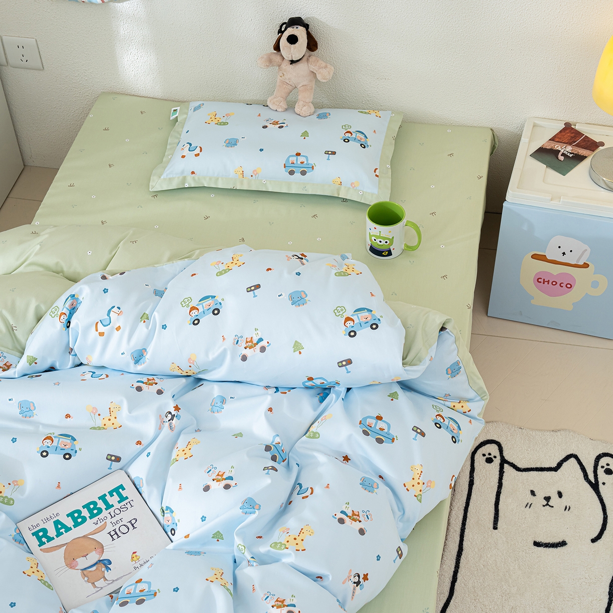 91家纺网 家纺一手货源 找家纺 良佐生活 2026新款A类60S全棉贡缎长绒棉学生三件套 8假日旅行