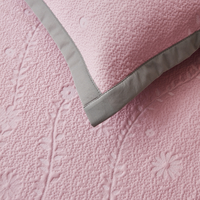 91家纺网 家纺一手货源 找家纺 库里梦家纺 2026新款轻奢高克重复合PE高分子凉席床笠三件套-简卉 简卉-粉色床笠款