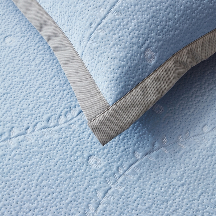 91家纺网 家纺一手货源 找家纺 库里梦家纺 2026新款轻奢高克重复合PE高分子凉席床笠三件套-简卉 简卉-蓝色床笠款