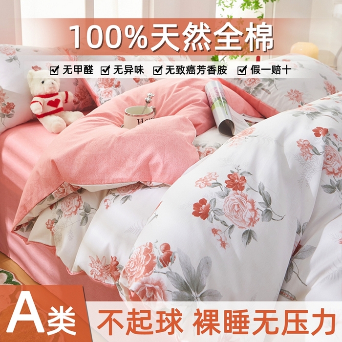 黛妮雅 2026新款全棉印花床单款四件套（送买家秀）芳华