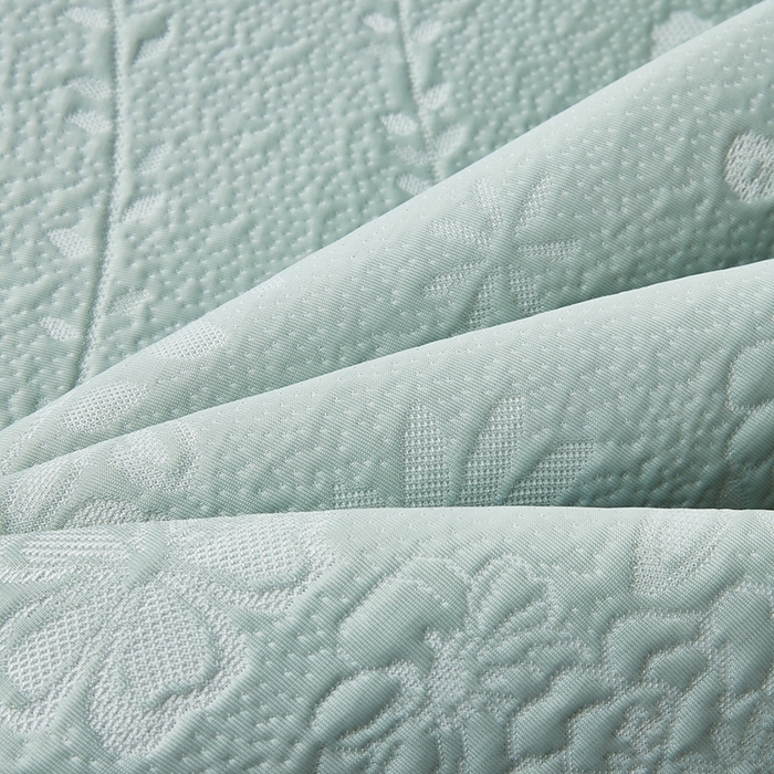 91家纺网 家纺一手货源 找家纺 库里梦家纺 2026新款轻奢高克重复合PE高分子凉席床笠三件套-简卉 简卉-绿色床笠款