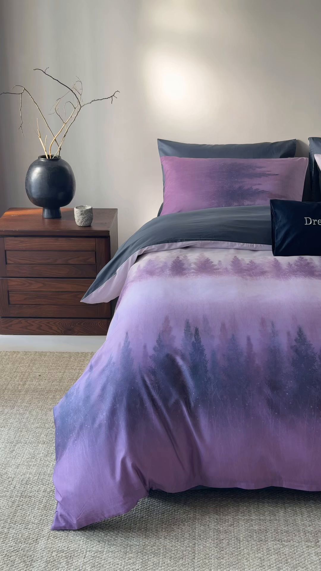 91家纺网 家纺一手货源 找家纺 （总）ONE TWO ONE 121 2026新款专版数码印花100s长绒棉纯棉全棉床上用品四件套-魔法城堡-紫