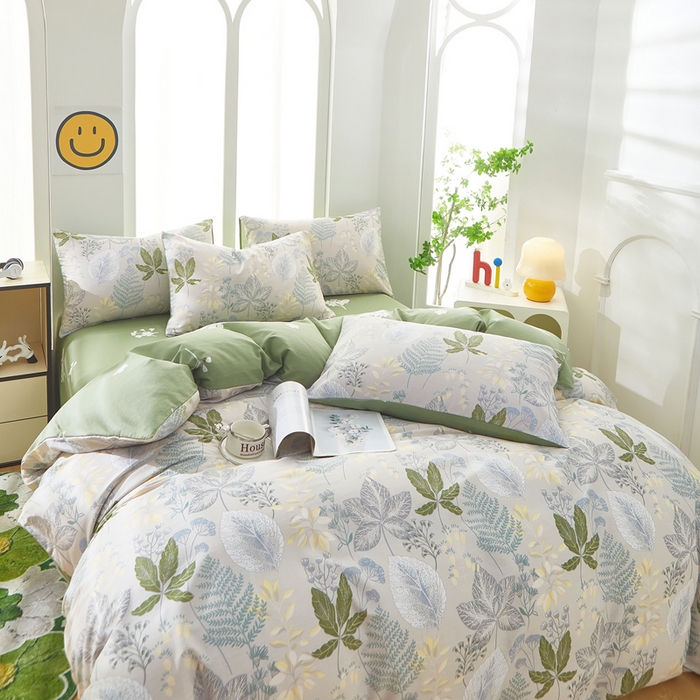 91家纺网 家纺一手货源 找家纺 黛妮雅 2026新款全棉印花床单款四件套（送买家秀）叶初