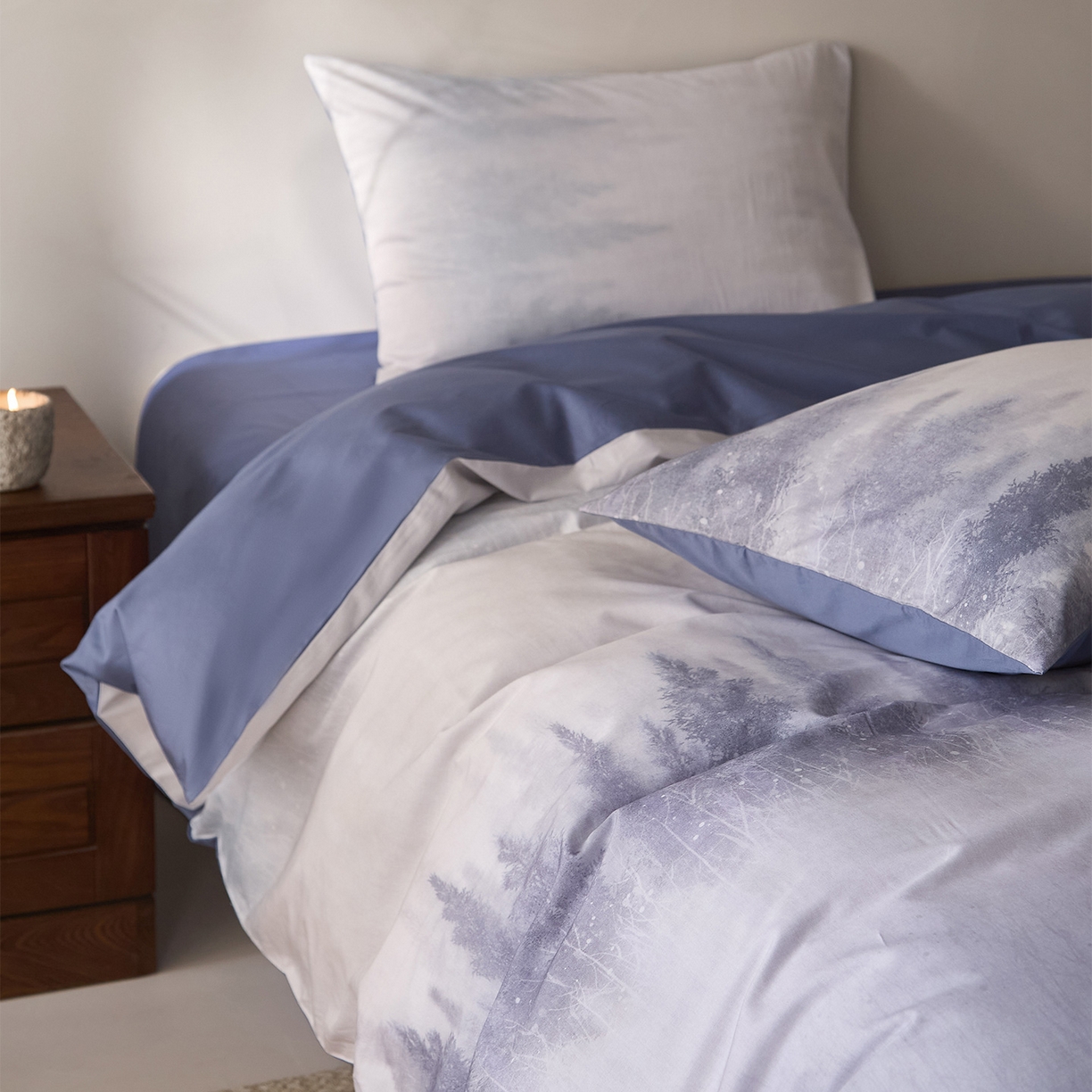 91家纺网 家纺一手货源 找家纺 （总）ONE TWO ONE 121 2026新款专版数码印花100s长绒棉纯棉全棉床上用品四件套-魔法城堡-蓝