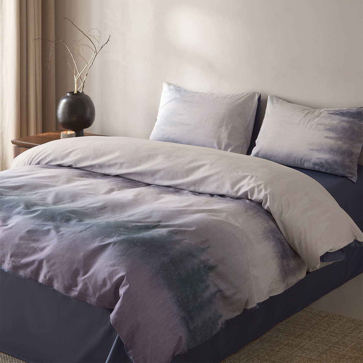 91家纺网 家纺一手货源 找家纺 （总）ONE TWO ONE 121 2026新款专版数码印花100s长绒棉纯棉全棉床上用品四件套-魔法城堡-蓝