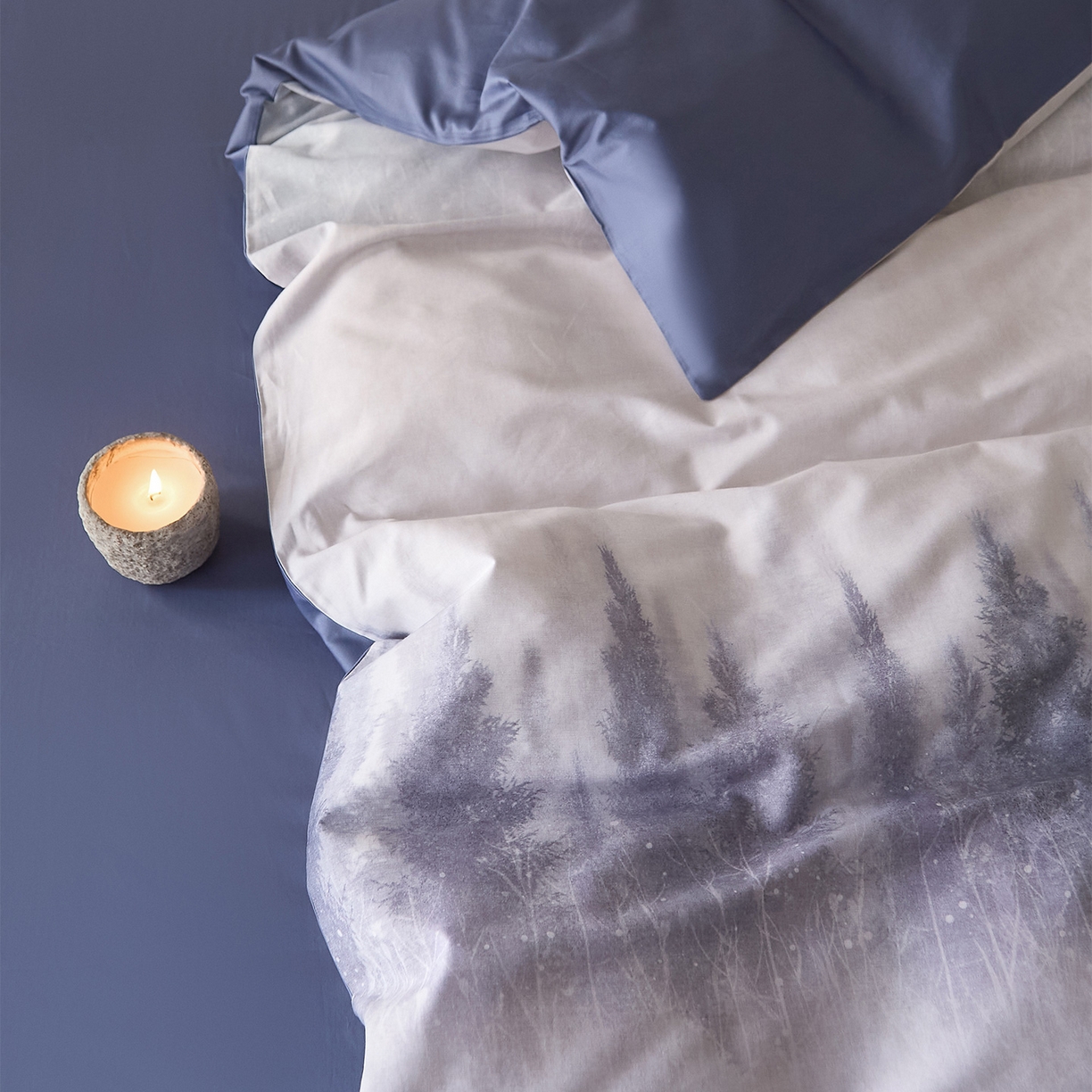 91家纺网 家纺一手货源 找家纺 （总）ONE TWO ONE 121 2026新款专版数码印花100s长绒棉纯棉全棉床上用品四件套-魔法城堡-蓝