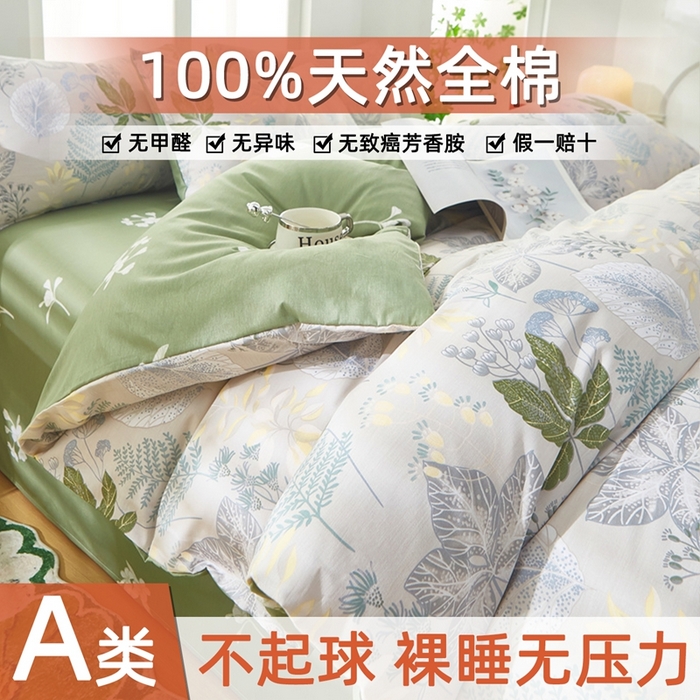 黛妮雅 2026新款全棉印花床单款四件套（送买家秀）叶初
