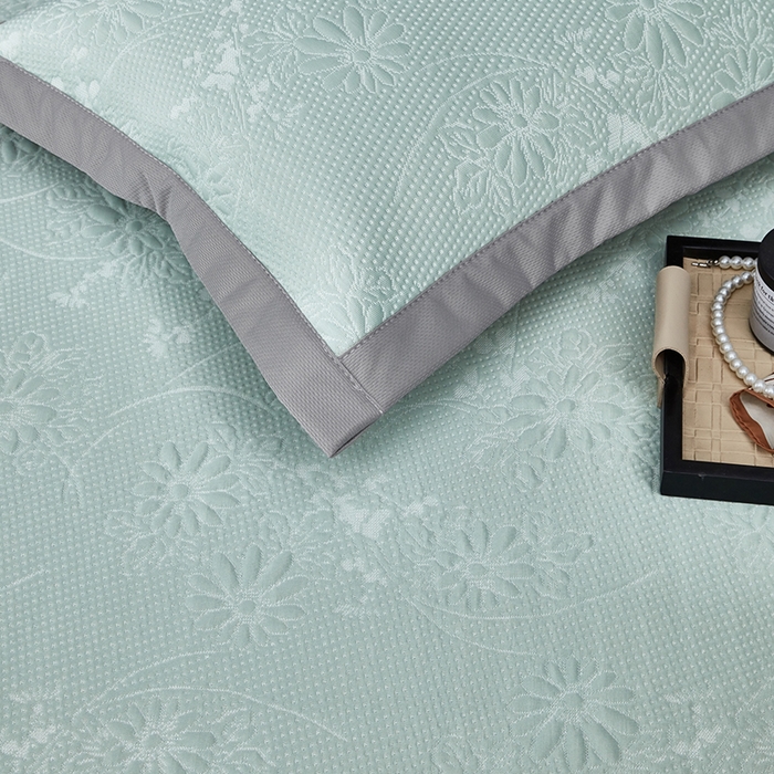 91家纺网 家纺一手货源 找家纺 （总）库里梦家纺 2026新款轻奢高克重复合PE高分子凉席床笠三件套-素瑾