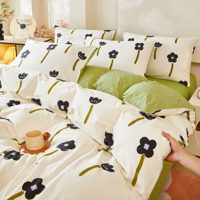 91家纺网 家纺一手货源 找家纺 黛妮雅 2026新款全棉印花床单款四件套（送买家秀）欢颜