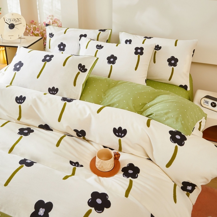 91家纺网 家纺一手货源 找家纺 黛妮雅 2026新款全棉印花床单款四件套（送买家秀）欢颜