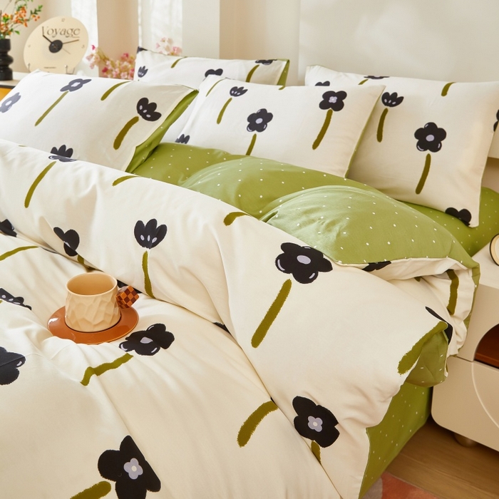 91家纺网 家纺一手货源 找家纺 黛妮雅 2026新款全棉印花床单款四件套（送买家秀）欢颜