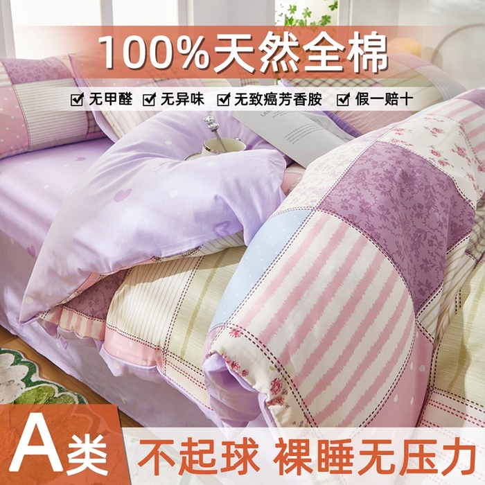 黛妮雅 2026新款全棉印花床单款四件套（送买家秀）法式田园