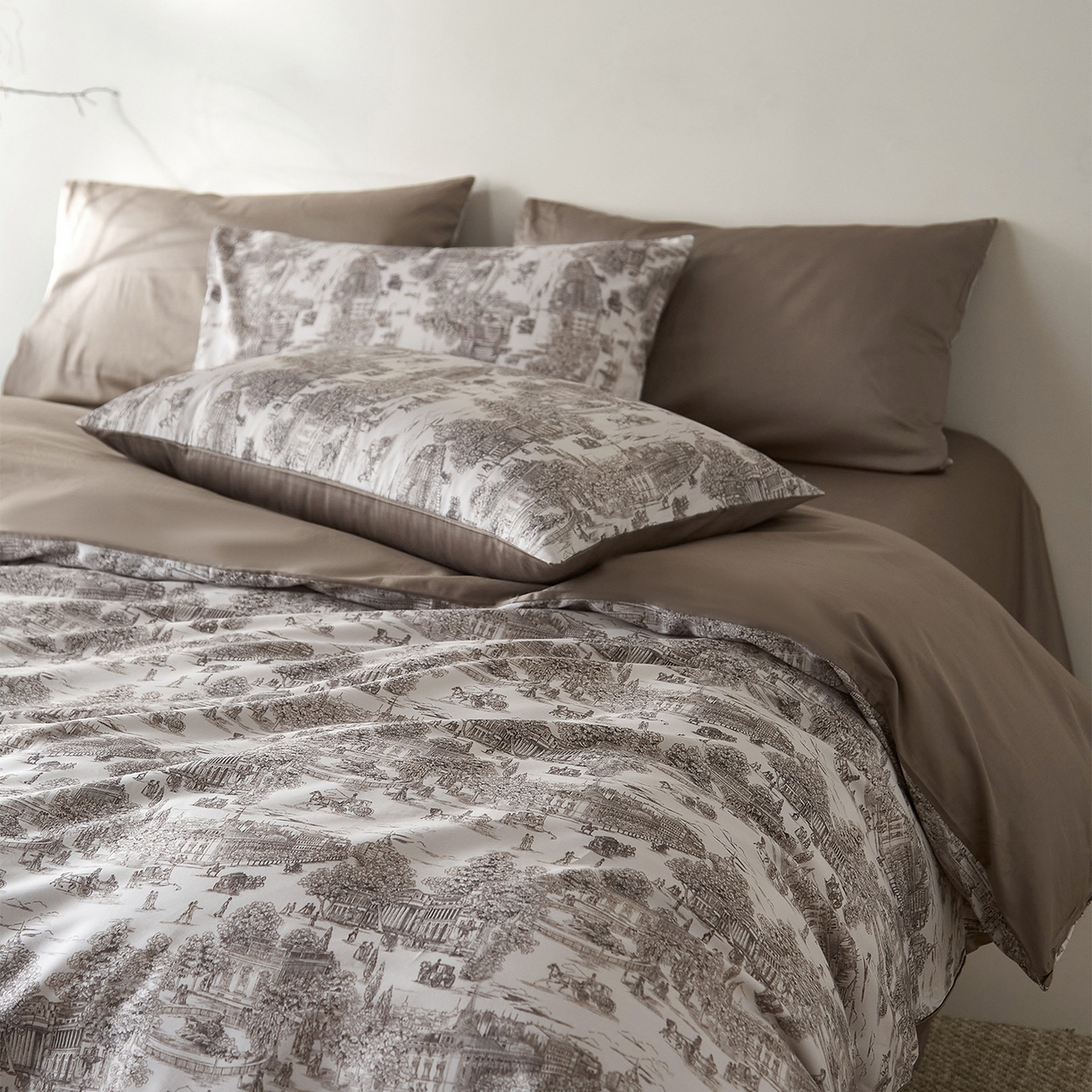 91家纺网 家纺一手货源 找家纺 （总）ONE TWO ONE 121 2026新A类5050双股数码印花长绒棉纯棉四件套-罗马假日