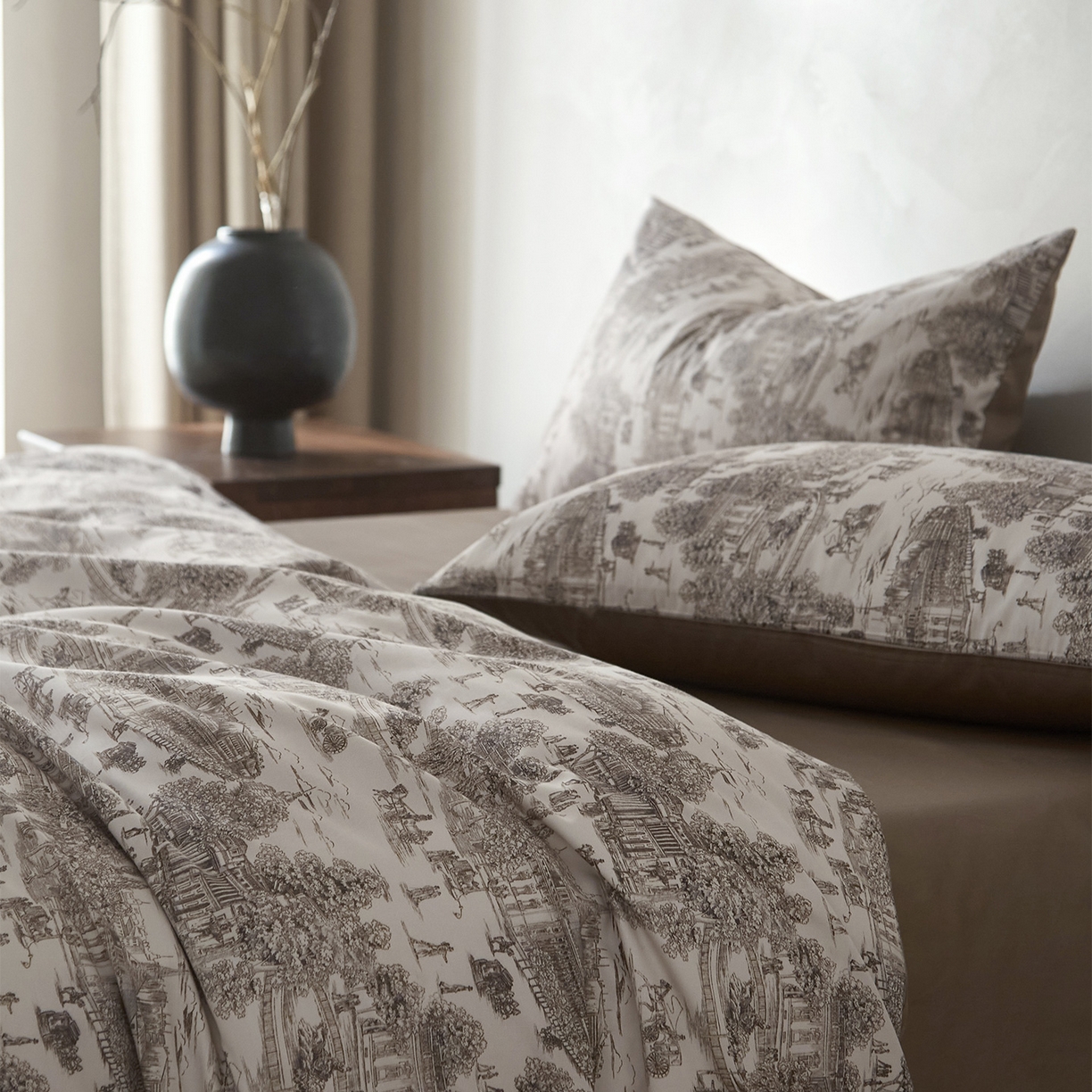 91家纺网 家纺一手货源 找家纺 （总）ONE TWO ONE 121 2026新A类5050双股数码印花长绒棉纯棉四件套-罗马假日