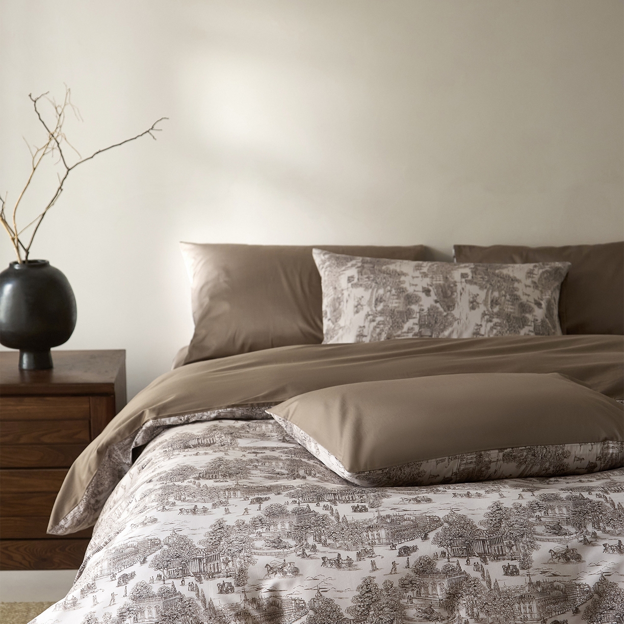 91家纺网 家纺一手货源 找家纺 （总）ONE TWO ONE 121 2026新A类5050双股数码印花长绒棉纯棉四件套-罗马假日