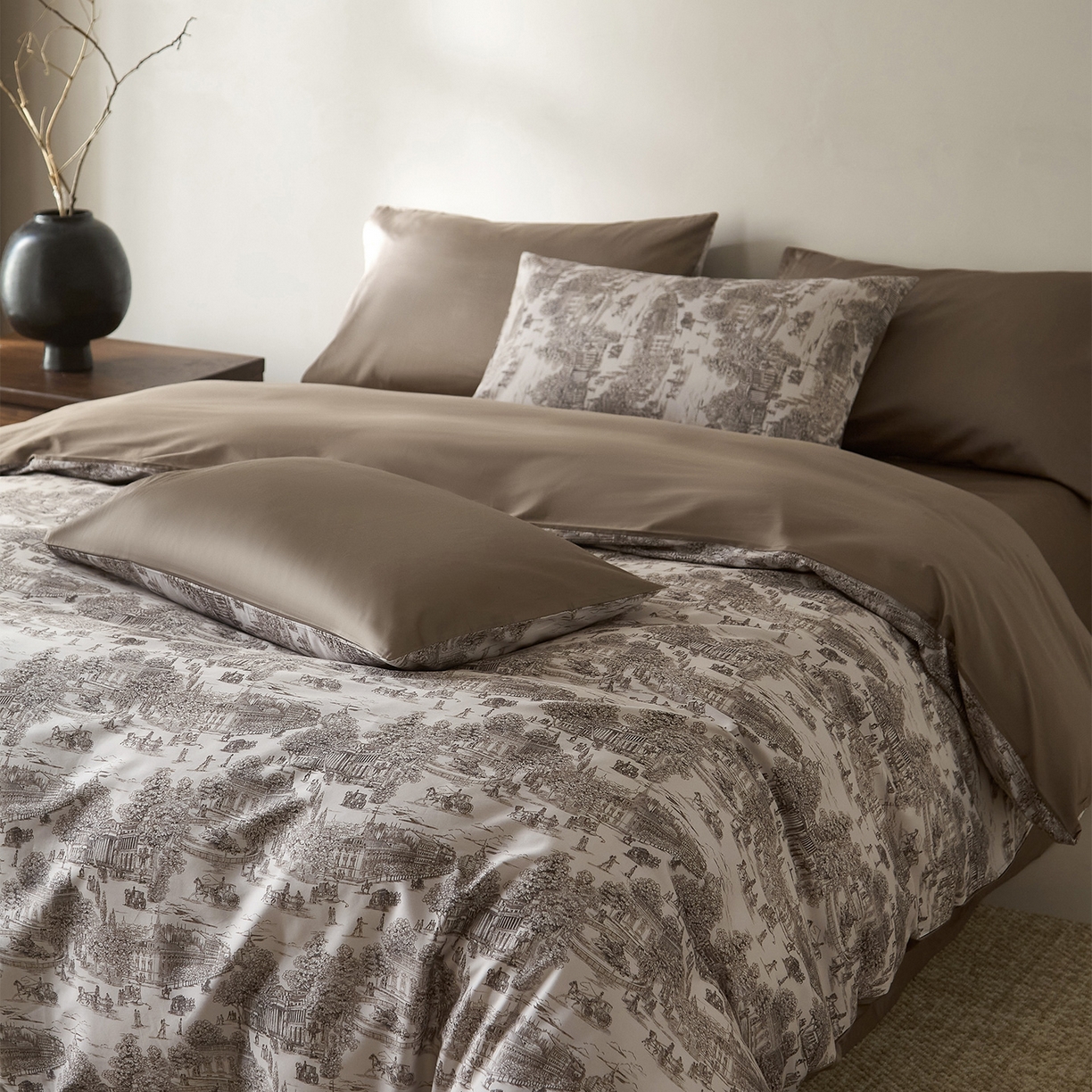 91家纺网 家纺一手货源 找家纺 （总）ONE TWO ONE 121 2026新A类5050双股数码印花长绒棉纯棉四件套-罗马假日