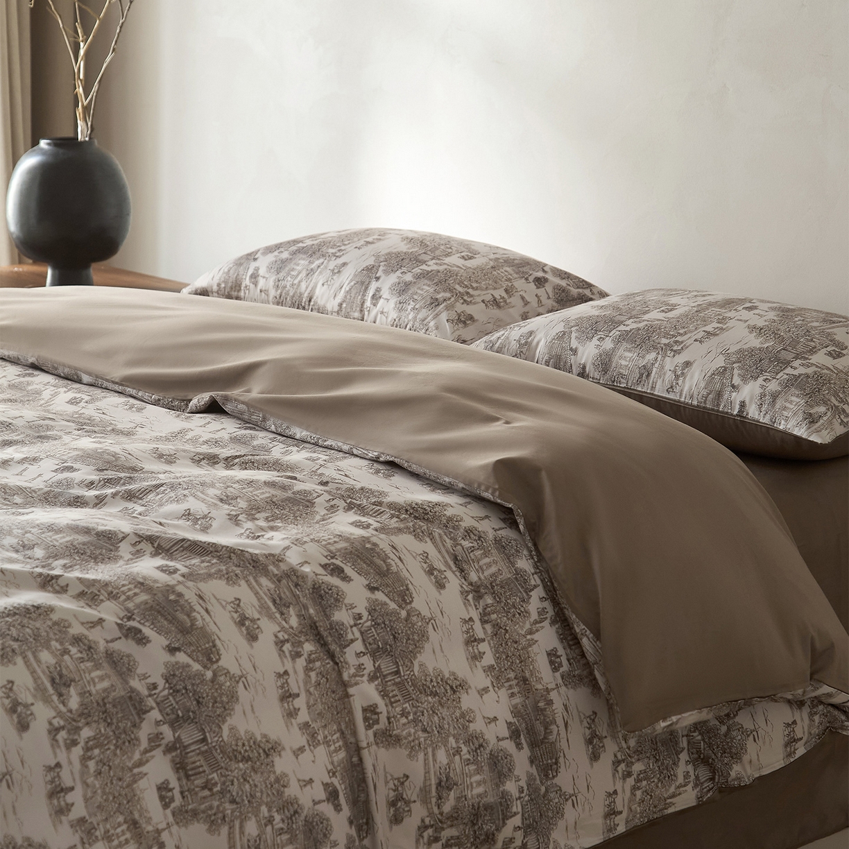 91家纺网 家纺一手货源 找家纺 （总）ONE TWO ONE 121 2026新A类5050双股数码印花长绒棉纯棉四件套-罗马假日