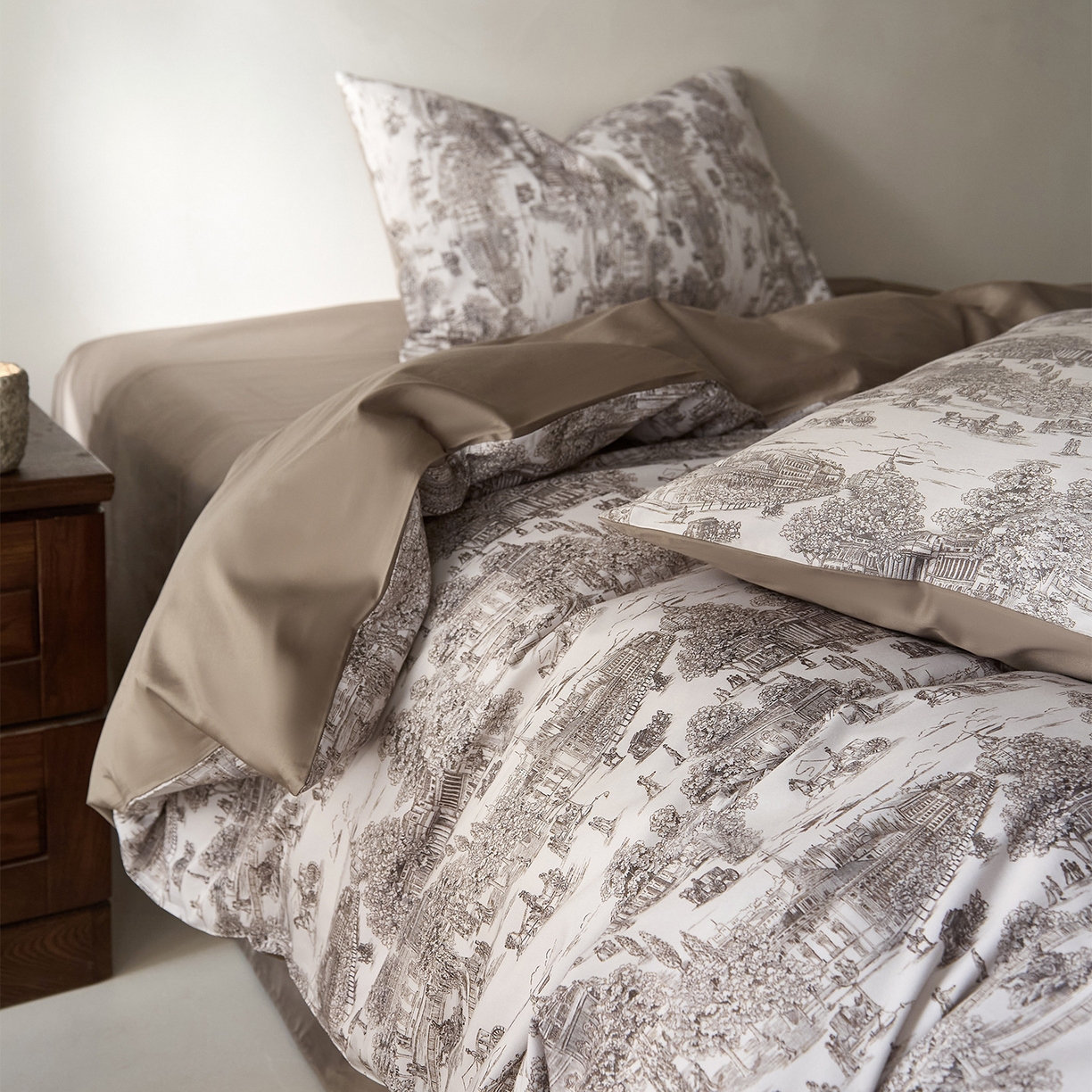 91家纺网 家纺一手货源 找家纺 （总）ONE TWO ONE 121 2026新A类5050双股数码印花长绒棉纯棉四件套-罗马假日