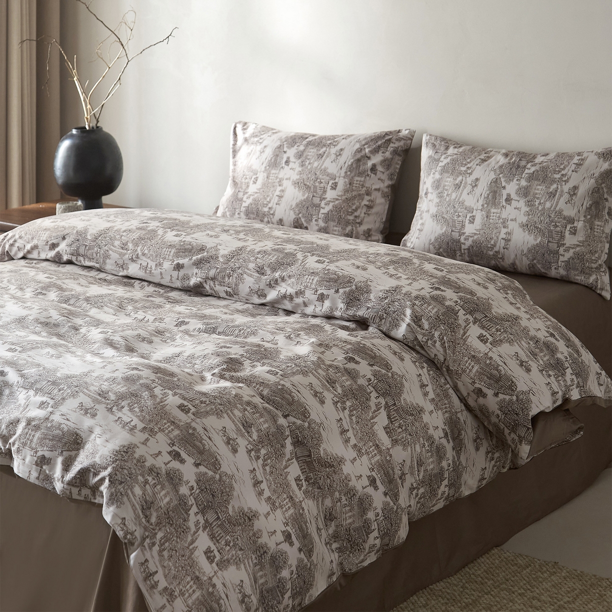 91家纺网 家纺一手货源 找家纺 （总）ONE TWO ONE 121 2026新A类5050双股数码印花长绒棉纯棉四件套-罗马假日